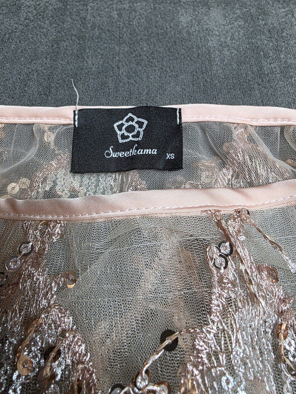 🧚♀️Sweetkama Blush Pink Sequin Embellished Midi Skirt | Fairycore | XS NWT - Picture 9 of 10